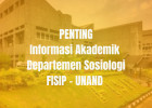 Informasi Akademik Departemen Sosiologi FISIP-UNAND